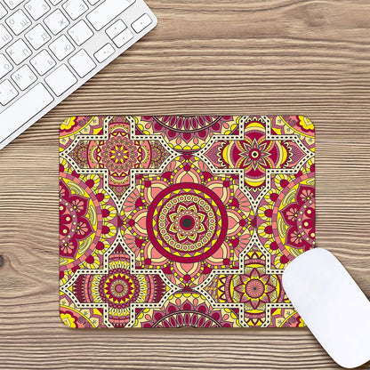 Sangria Mandala Bohemian Pattern Print Mouse Pad