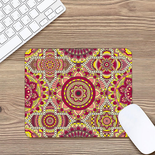 Sangria Mandala Bohemian Pattern Print Mouse Pad