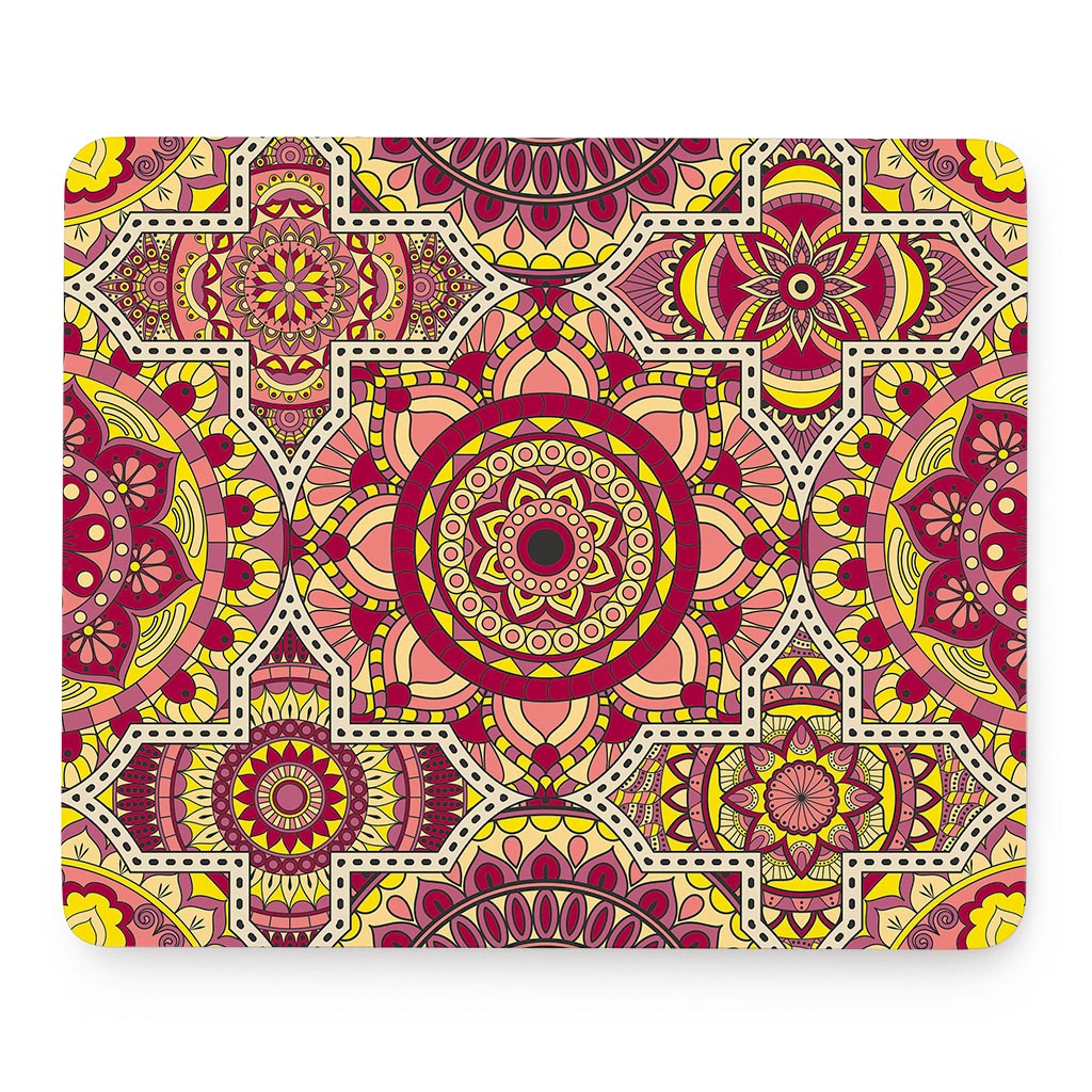 Sangria Mandala Bohemian Pattern Print Mouse Pad
