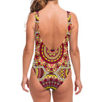 Sangria Mandala Bohemian Pattern Print One Piece Swimsuit