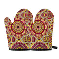 Sangria Mandala Bohemian Pattern Print Oven Mitts