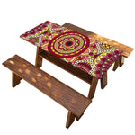 Sangria Mandala Bohemian Pattern Print Picnic Table Cover