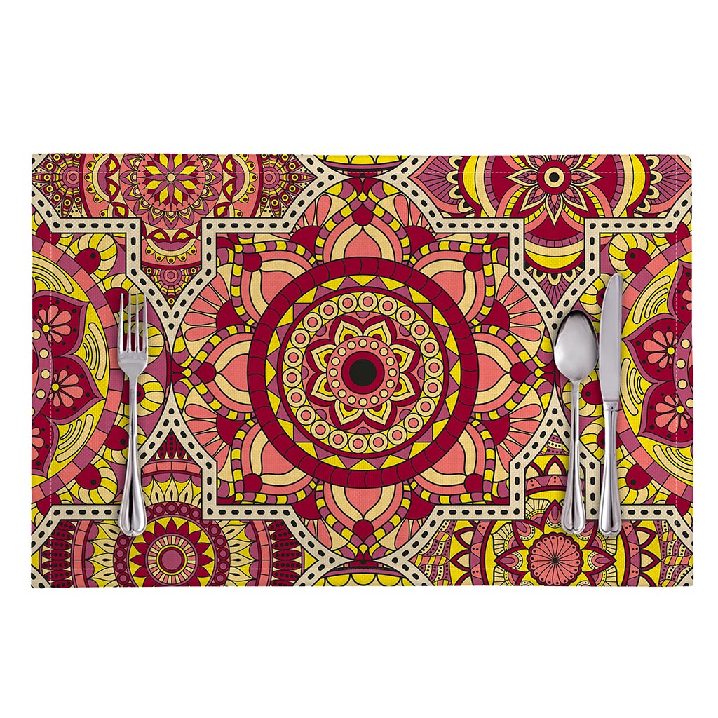 Sangria Mandala Bohemian Pattern Print Placemat