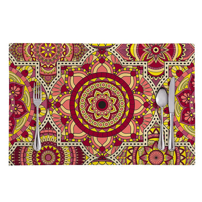 Sangria Mandala Bohemian Pattern Print Placemat