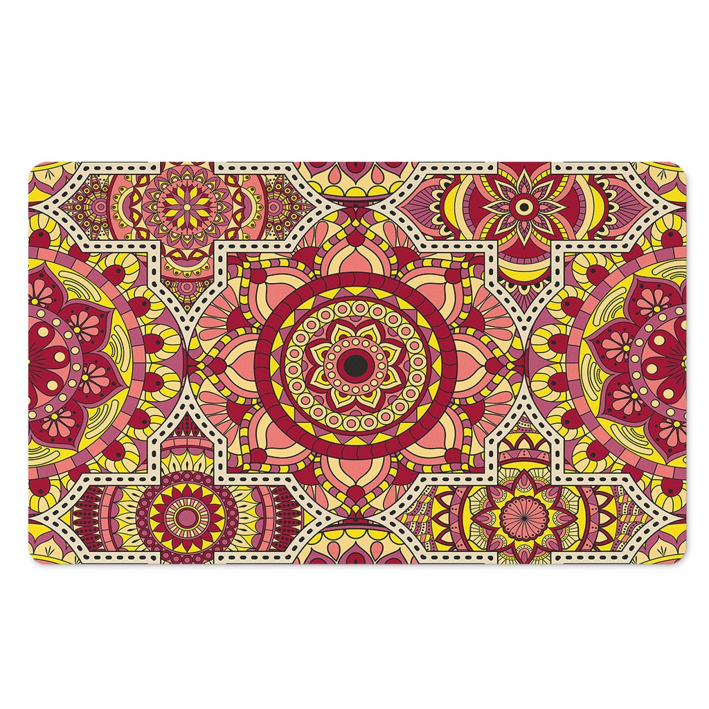 Sangria Mandala Bohemian Pattern Print Polyester Doormat