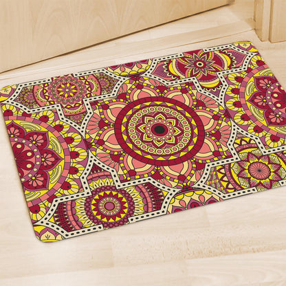 Sangria Mandala Bohemian Pattern Print Polyester Doormat