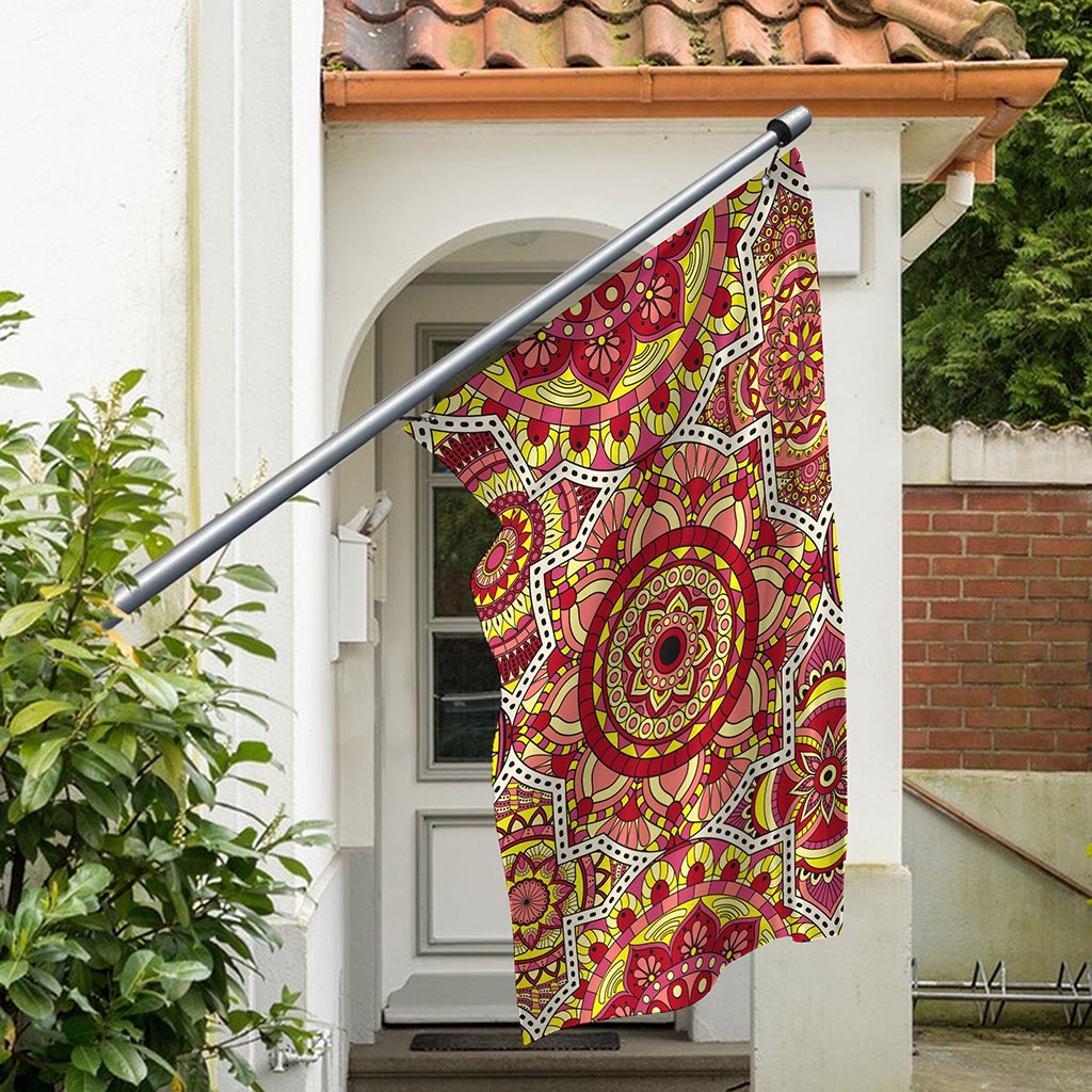 Sangria Mandala Bohemian Pattern Print Polyester Flag
