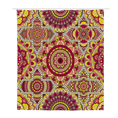 Sangria Mandala Bohemian Pattern Print Polyester Shower Curtain