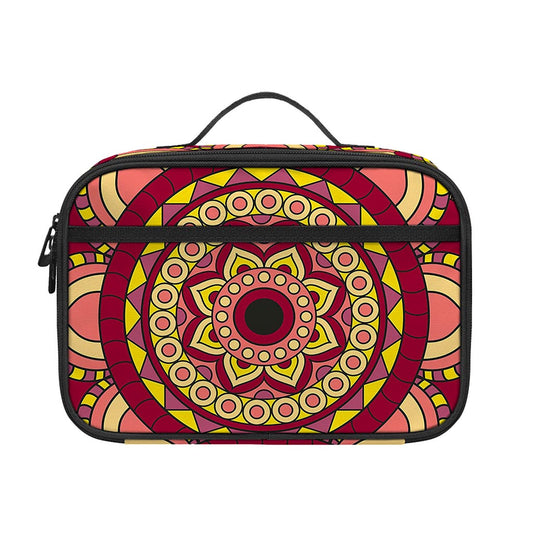Sangria Mandala Bohemian Pattern Print Portable Lunch Bag