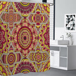Sangria Mandala Bohemian Pattern Print Premium Shower Curtain