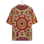 Sangria Mandala Bohemian Pattern Print Rayon Hawaiian Shirt