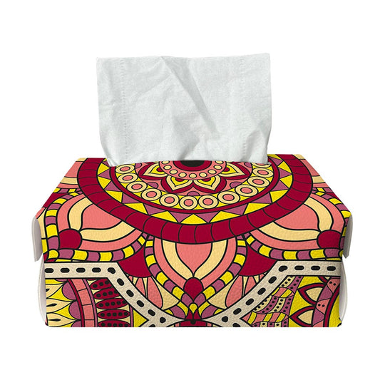 Sangria Mandala Bohemian Pattern Print Rectangle Tissue Box Cover