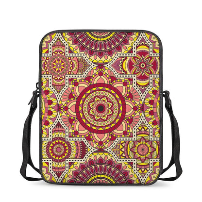 Sangria Mandala Bohemian Pattern Print Rectangular Crossbody Bag