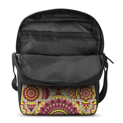 Sangria Mandala Bohemian Pattern Print Rectangular Crossbody Bag