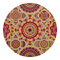 Sangria Mandala Bohemian Pattern Print Round Blanket