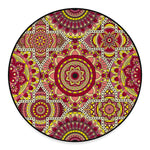 Sangria Mandala Bohemian Pattern Print Round Floor Mat