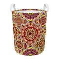 Sangria Mandala Bohemian Pattern Print Round Laundry Basket