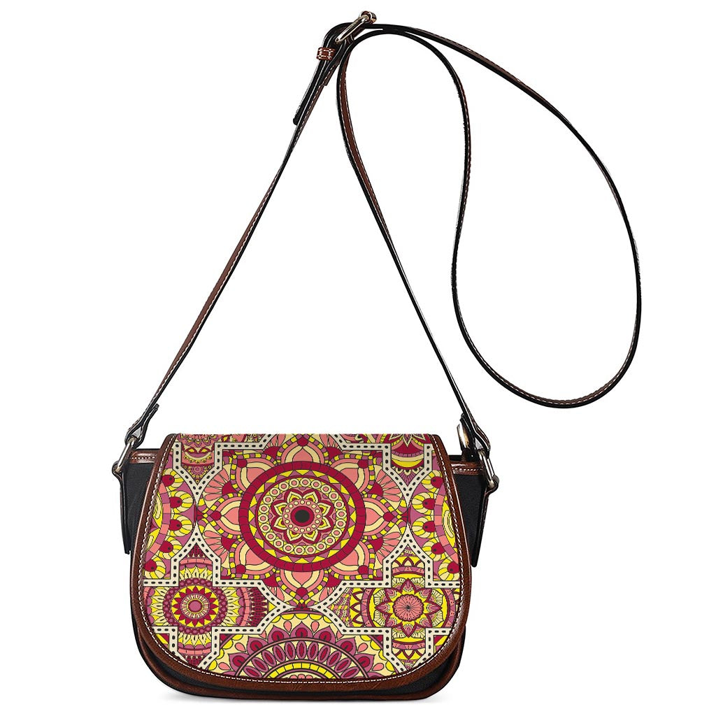 Sangria Mandala Bohemian Pattern Print Saddle Bag