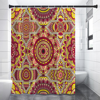 Sangria Mandala Bohemian Pattern Print Shower Curtain