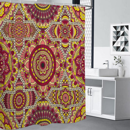 Sangria Mandala Bohemian Pattern Print Shower Curtain