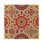 Sangria Mandala Bohemian Pattern Print Silk Bandana