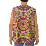 Sangria Mandala Bohemian Pattern Print Sleeveless Baseball Jersey