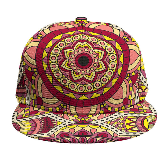 Sangria Mandala Bohemian Pattern Print Snapback Cap