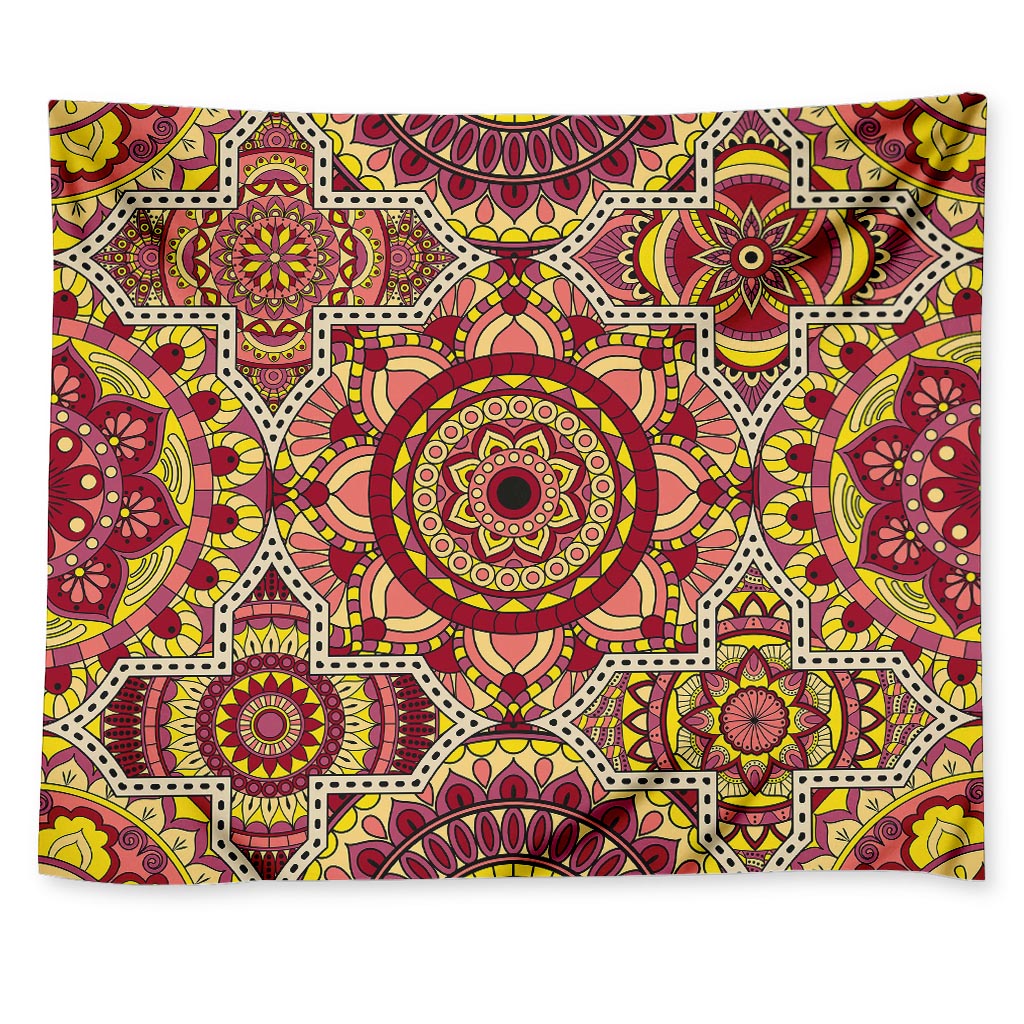 Sangria Mandala Bohemian Pattern Print Tapestry