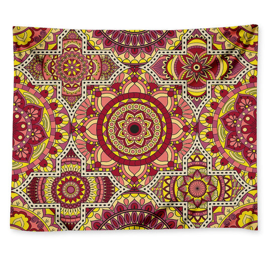 Sangria Mandala Bohemian Pattern Print Tapestry