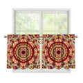 Sangria Mandala Bohemian Pattern Print Tier Curtains