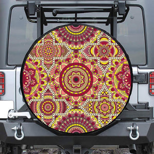 Sangria Mandala Bohemian Pattern Print Tire Cover