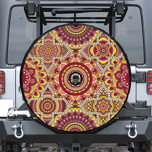 Sangria Mandala Bohemian Pattern Print Tire Cover With Camera Hole