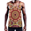 Sangria Mandala Bohemian Pattern Print Men's Workout Tank Top