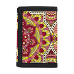 Sangria Mandala Bohemian Pattern Print Trifold Wallet