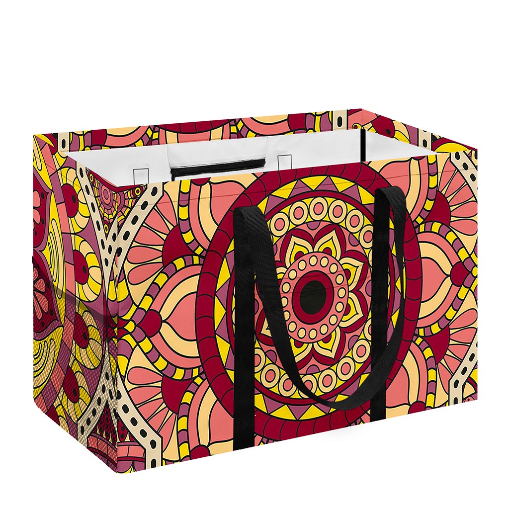 Sangria Mandala Bohemian Pattern Print Utility Tote Bag