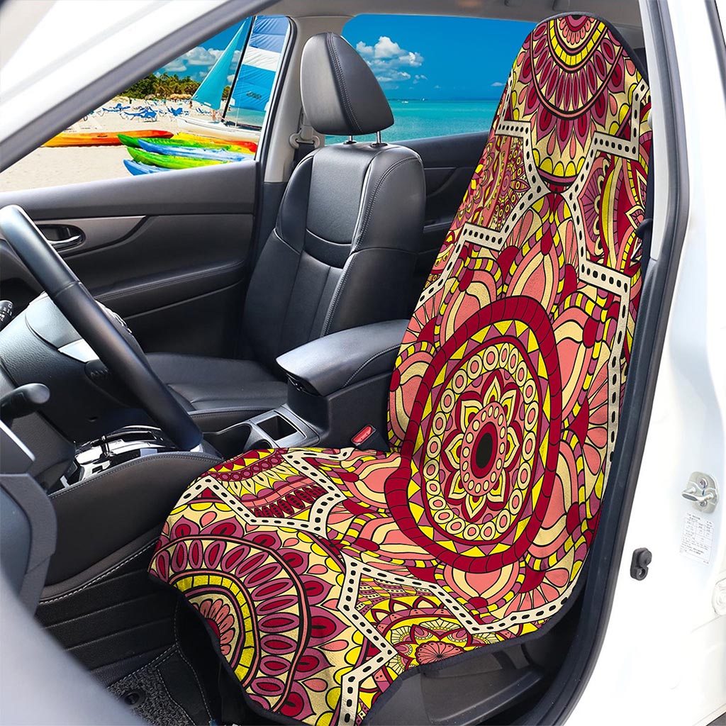 Sangria Mandala Bohemian Pattern Print Waterproof Car Seat Cover