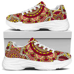 Sangria Mandala Bohemian Pattern Print White Chunky Shoes