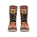 Sangria Mandala Bohemian Pattern Print Winter Boots