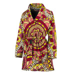 Sangria Mandala Bohemian Pattern Print Women's Bathrobe