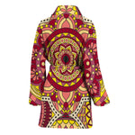 Sangria Mandala Bohemian Pattern Print Women's Bathrobe