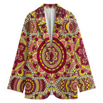 Sangria Mandala Bohemian Pattern Print Women's Cotton Blazer