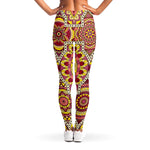 Sangria Mandala Bohemian Pattern Print Women's Leggings