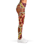 Sangria Mandala Bohemian Pattern Print Women's Leggings