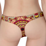 Sangria Mandala Bohemian Pattern Print Women's Thong