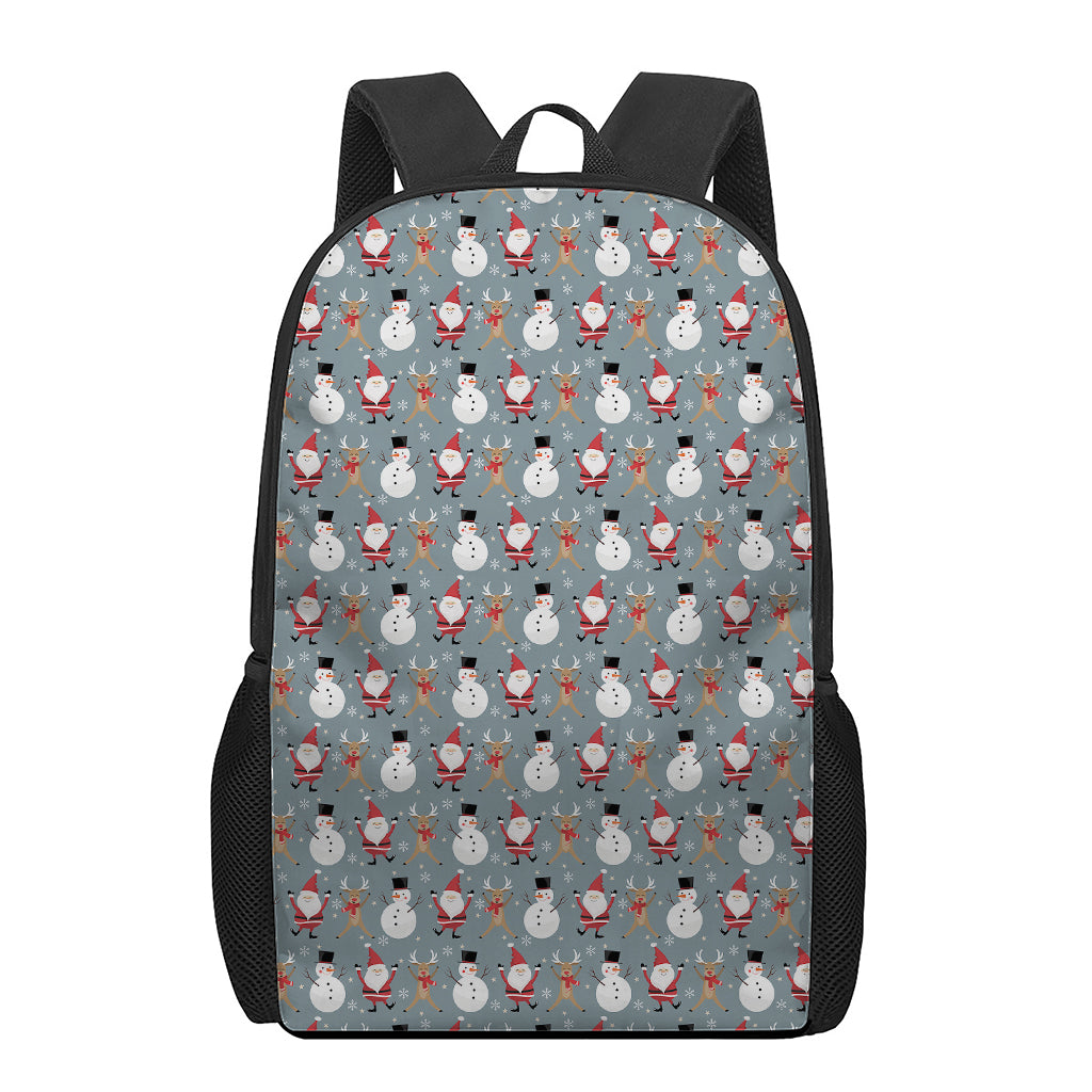 Santa Claus And Friends Pattern Print 17 Inch Backpack