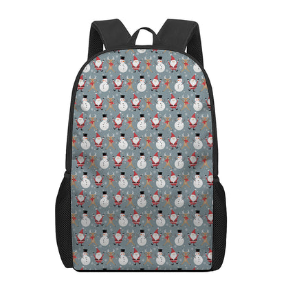 Santa Claus And Friends Pattern Print 17 Inch Backpack
