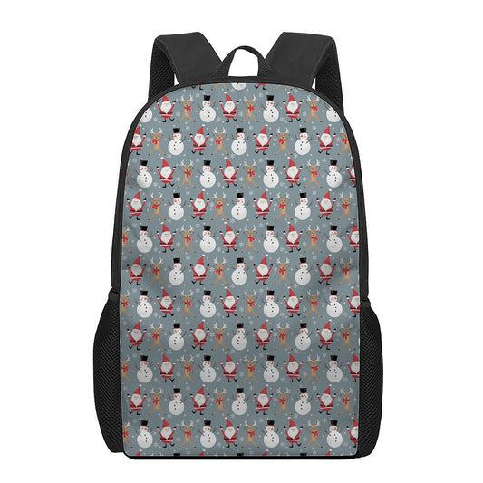 Santa Claus And Friends Pattern Print 17 Inch Backpack