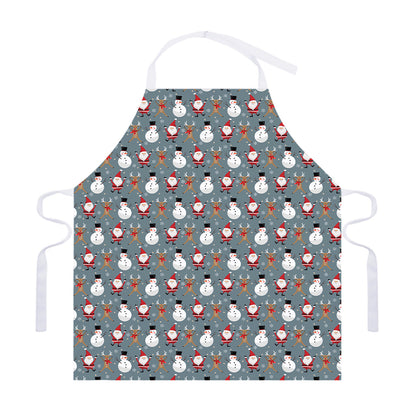 Santa Claus And Friends Pattern Print Adjustable Apron