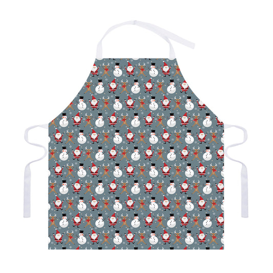 Santa Claus And Friends Pattern Print Adjustable Apron