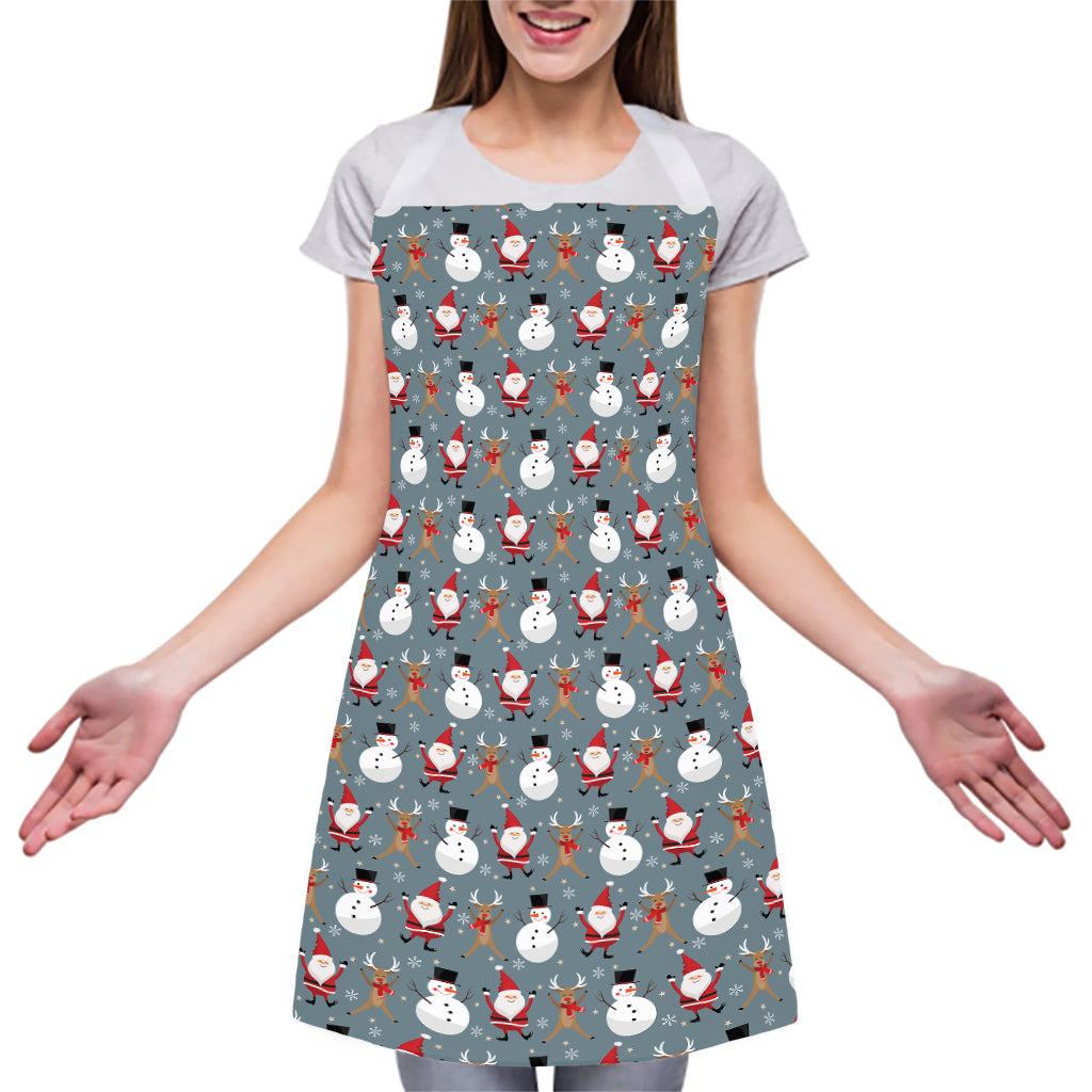 Santa Claus And Friends Pattern Print Adjustable Apron